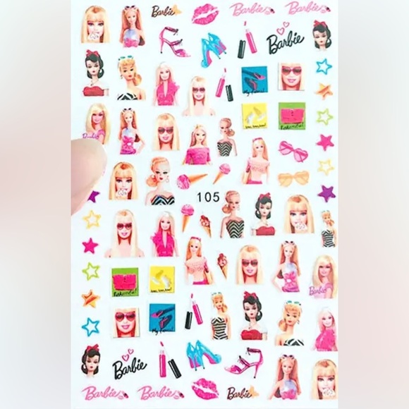 Other - $1 BARBIE NAIL STICKER SHEET. 105. NEW. $1 WITH ANY $10 ORDER OR MORE